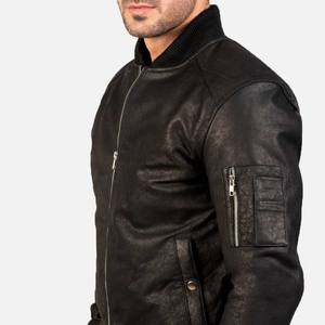 Chaqueta de cuero de moda para hombre 2025, prendas de vestir exteriores de cuero genuino Premium, ropa de calle de moda estilo motorista OEM, venta al por mayor - Product Image 5