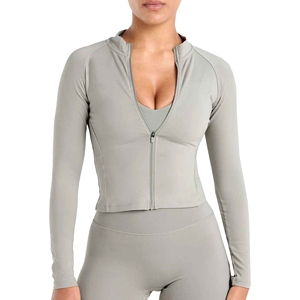 Chaqueta Deportiva de Malla de Poliéster 100% Transpirable de Manga Larga para Mujer, con Bolsillos, para Yoga, Trotar y Correr - Product Image 6