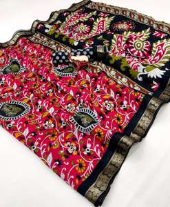 El mejor precio al por mayor para el nuevo diseño Kalamkari Silk Saree con blusa Premium Silk Saree con Kalamkari Digital Prints - Product Image 1