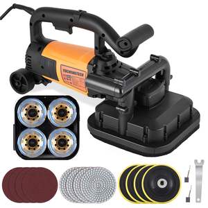 Ensemble de meuleuse à béton électrique 3800W, meuleuse de surface et dégauchisseuse de sol 4 pouces, 0-6000 tr/min, avec capot d'extraction des poussières pour la préparation des surfaces - Product Image 5