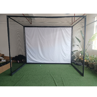 Redes Portátiles para Jaula de Golf de 10 x 8 Pies con Juego de Tubos Metálicos para Simulador de Golf en Interiores, Red de Práctica de Golf Resistente