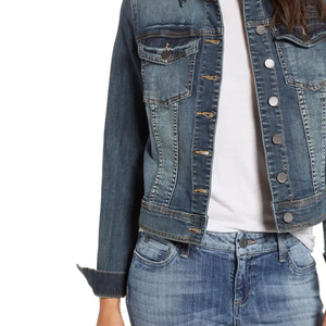 Veste en jean décontractée d'hiver pour femme, nouvelle collection, sur mesure, manches longues, col rabattu, service OEM de haute qualité - Product Image 5