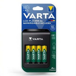 Chargeur Varta Lcd Plug Plus avec 4 piles rechargeables AA 2100 mAh incluses - Product Image 3