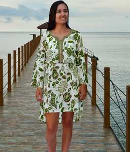 Vestido corto estampado para mujer, longitud Mini, hecho a mano, para vacaciones - Product Image 3