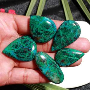 DHORGEMS - Lote de Cristales de Crisocola Azul Natural, Cabujón Suelto, para Curación con Cristales, Fabricación de Joyas Hechas a Mano, Procedente de Rajastán - Product Image 4