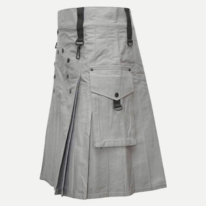 Kilt utilitaire pour homme de style moderne, en matière unie et pure, accessoire de mode - Product Image 4