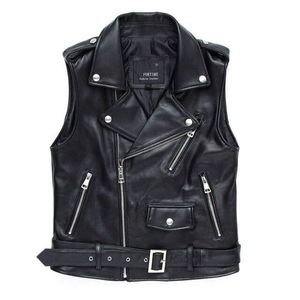 Chaleco clásico de cuero genuino vintage: una moda clásica básica durabilidad atemporal elegancia elegante moda mate brillante - Product Image 5
