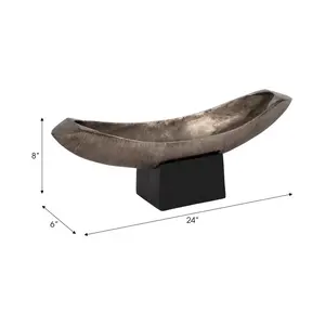 Tazón de Cerámica Hecho a Mano de Lujo, Decoración de Interiores Moderna y Ecológica, Diseño Plateado Martillado, Artesanía Segura - Product Image 2