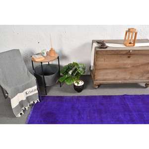 Alfombra turca Vintage moderna, diseño de retazos morados de 4,9x9 pies, látex de lana hecho a mano clásico para pasillo, alfombra rectangular para habitación - Product Image 3