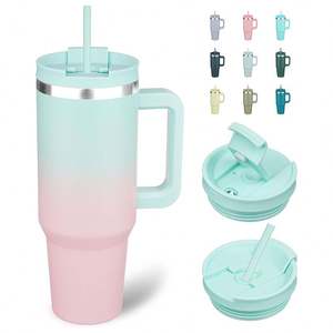 Taza de Acero Inoxidable de Primera Calidad con Aislamiento Térmico, Tapa y Asa, a Prueba de Fugas, para Acampar al Aire Libre - Product Image 1