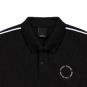 Wholesale Men Black Colour Premium Quality Casual Polo <b>Shirt</b> With <b>White</b> Piping on Shoulders and Embroidered Logo on Front - Product Image 3