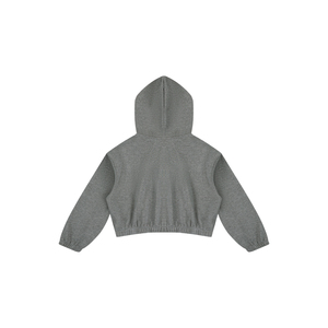<b>Women's</b> Silk Hooded <b>Quarter</b>-<b>Zip</b> <b>Sweatshirt</b> with Embroidered Letter and 3D Puff Print - Product Image 2