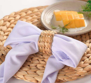 Anneaux de serviette en jacinthe d'eau tissés à la main Décor de table rustique écologique pour les mariages, les restaurants et les repas à la maison - Product Image 6