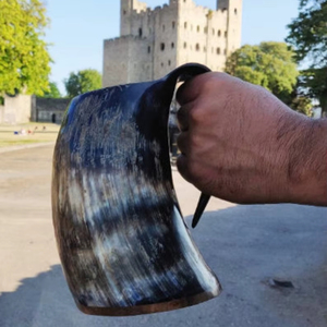 Authentiques cornes naturelles, tasses à boire vikings très demandées, mugs en corne véritable pour mariage, maison, hôtel, en provenance d'Inde - Product Image 1