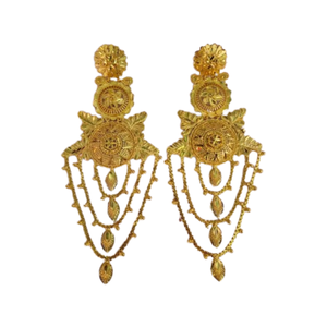 Conjunto de pendientes de proveedores al por mayor con pendientes de estilo Jhumka chapados en oro de 22 quilates, joyería para mujeres, ropa de exportadores indios - Product Image 2