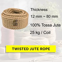 Cordes de jute torsadées bangladaises de qualité CB en toile de jute 12mm à 80mm 100 pour cent Tossa Goodman Global Bangladesh