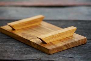 Vaisselle décorative rectangulaire en bois massif véritable naturel, plateau de service à fruits, plateau de service à café, plateau de service à café - Product Image 3