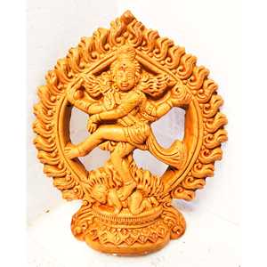 Idole de Shiva Natraj, décoration murale traditionnelle de luxe en terre cuite, objet de décoration pour la maison, fer forgé abstrait, Diwali, 10 cm X - Product Image 5