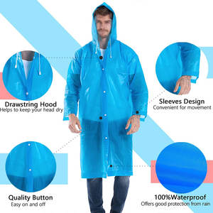 Manteau de pluie transparent avec matériau en PVC léger et manteau de pluie portable confortable et ample avec un design pliable - Product Image 2