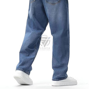 Jeans empilés pour hommes, coupe slim, denim de haute qualité, fermeture éclair, cargo, coupe droite, noir, vintage, respirant, broderie - Product Image 6