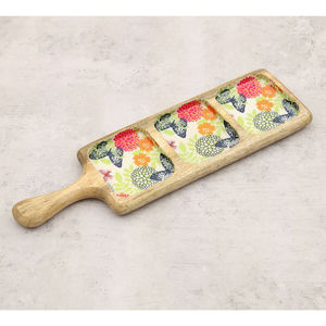 Maravilloso plato de postre de madera de bambú de gran tamaño, decoración de comedor ecológica para el hogar, bandeja para servir, diseño superior - Product Image 1