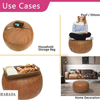 Housse de pouf ottoman marocain en cuir non rembourré Solution de rangement pour repose-pieds repose-pieds poufs