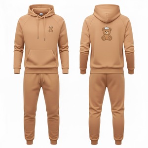 Ensemble de survêtement streetwear à capuche pour homme, hiver, uni, 100% coton, confortable, décontracté, pour la gym et le quotidien - Product Image 2