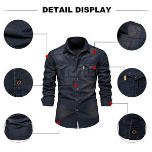 Camisa Vaquera Informal de Algodón 100% Duradera con Textura Suave, Tejido Transpirable y Ecológico, Atractivo Clásico - Product Image 3