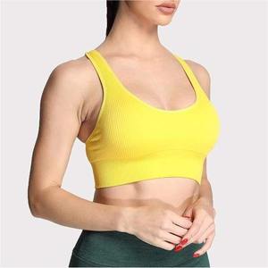 Soutien-gorge de sport pour femme, sans couture, avec logo frontal personnalisé, service OEM, vente, nouveau style 2025, léger et confortable, best-seller - Product Image 3