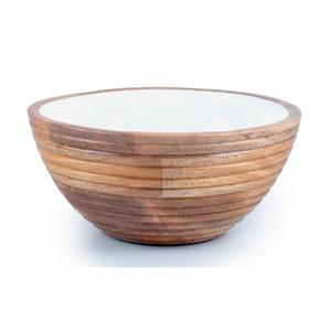 Tazón de resina epoxi para servir postres durante ocasiones especiales, tazón de madera de bambú con acabado Natural, sopa ecológica, ensalada de frutas - Product Image 1