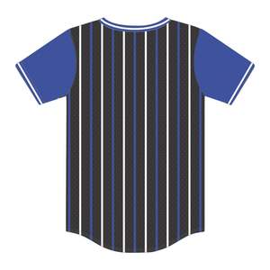 Phi Beta Sigma Noir Pinstripe Pull Baseball Jersey 100% Polyester Mesh Grec Fraternité Vêtements T Shirt avec Broderie - Product Image 3