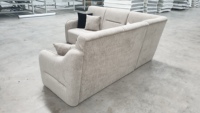 L-förmiges Modernes Chesterfield-Ecksofa Stoffbezug Massivholzrahmen Schlafsofa Farboptionen Anpassbare Größe Villa Schule Lager