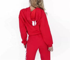 Traje deportivo de dos piezas personalizado para mujer, sudaderas con capucha y pantalones de punto estampados para invierno, disponibilidad al por mayor - Product Image 2