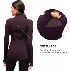 Activity <b>Jacket</b> Full Zip Top Women Lightweight Stretchy <b>Yoga</b> Training Soft Comfort Nylon Spandex Fabric Skinny Sweat-Wicking - Product Image 2