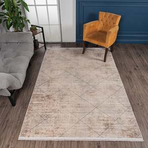 Mazzini 1490 ensemble de tapis beige 80x150cm tapis texturé doux longue durée - Product Image 3