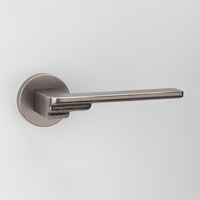 Poignée en laiton antique sur alliage de zinc rose, design étagé, finition vintage, levier de porte rond avec rosette pour chambre à coucher, salle de bain, bureau
