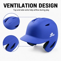 Casque de frappe de baseball en mousse ABS rembourrée, léger, ventilé, résistant aux chocs, finition mate, multicolores, logo personnalisé