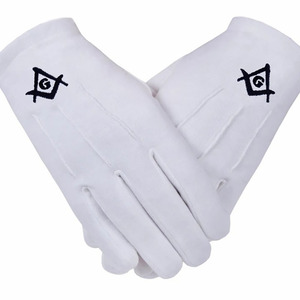 Guantes de mano de algodón blanco personalizados de alta calidad Orden Masónica de la estrella del Este Regalia - Product Image 3