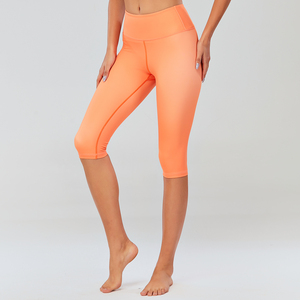 Pantalones cortos de gimnasio para mujer, 100% algodón, mallas para ejercicio, pantalones cortos de media con cierre de cordón de cintura Yoga, servicio OEM - Product Image 1