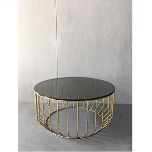 Meubles style salon rond moderne pieds en métal argenté Table d'appoint en métal moderne - Product Image 2