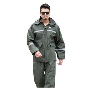 Veste de pluie en PU durable pour usage industriel et extérieur, col mandarin, fermeture éclair avant, motif uni, prix - Product Image 2