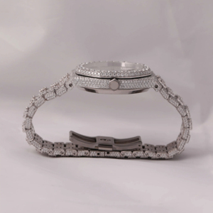 นาฬิกากลไกอัตโนมัติสำหรับผู้ชายและผู้หญิง, สายรัดข้อมือสีเขียวหรูหราสไตล์ฮิปฮอปเพชร VVS Moissanite - Product Image 5