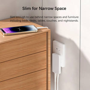 Chargeur GaN ultra fin 35W, chargeur PD rapide de la taille d'une <span class=keywords><strong>carte</strong></span> de crédit avec port 2C comme une batterie externe, pour iPhone 15/14, MacBook - Product Image 4