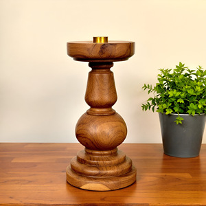 Candelabro de suelo de madera alto, diseño clásico elegante negro para decoración dramática del hogar e iluminación ambiental, candelabro de ambiente - Product Image 4