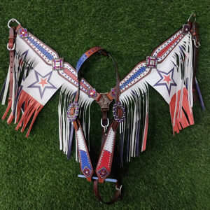 Headstall en cuir perlé fait à la main avec la conception usinée à la main fabricant personnalisé par Horse Exim - Product Image 6