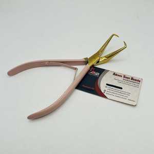 Pince d'installation d'extensions de cheveux en microbilles dorées nues, 7 pouces, acier inoxydable de qualité chirurgicale, instrument de beauté professionnel - Product Image 3