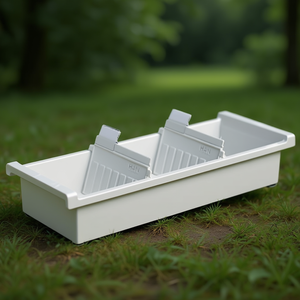 HAN DIN A7 Bandeja para Tarjetas de Visita Horizontal, Capacidad para 1.300 Tarjetas, 12.8 x 6.6 x 34.6 cm, Poliestireno Gris Claro con 2 Placas de Soporte - Product Image 3