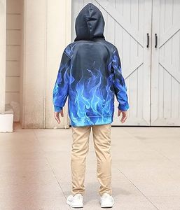 Alta calidad personalizado sublimado impresión Allover patrón sudaderas con capucha polar elegante invierno niños niño con capucha transpirable al por mayor - Product Image 2