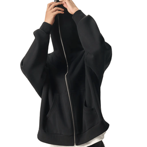 Sudaderas con Capucha Personalizadas al por Mayor, Cierre Completo, Tejido Grueso, Lisas, Extra Grandes, de Felpa Francesa, con Hombros Caídos, para Hombre - Product Image 5