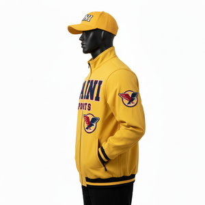 Chaqueta Softshell para Hombre, Poliéster y Elastano, Diseño de Panel Frontal Amarillo, Bordado Chenille, Logotipo Personalizado - Product Image 3